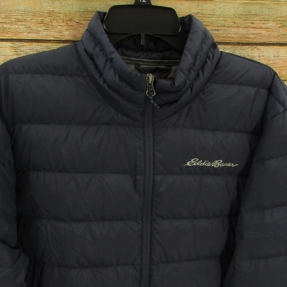 Eddie Bauer 650 Navy Blue Puffer Jacket Men's L - Picture 3 of 16